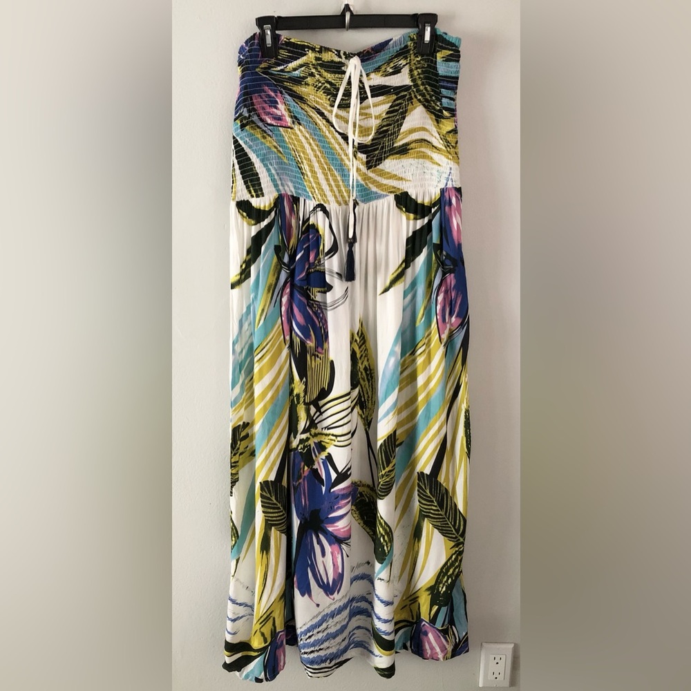 Susan Weaver Rayon Halter Maxi Dress Vacation Resort Wear Coastal Beach